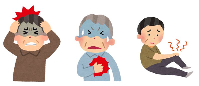 尿酸値が高いまま放置すると、脳卒中や心筋梗塞、変形性関節症を発症するリスクがあります